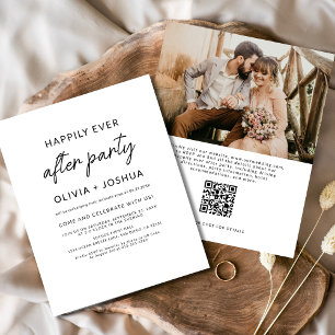 Happily Ever After Wedding Party QR Code Reception Flyer