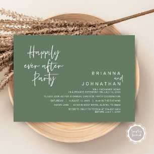 Happily Ever After Wedding Party, Sage Green Invitation