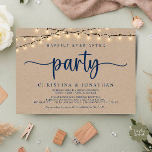 Happily Ever After Wedding Party,  String Lights Invitation