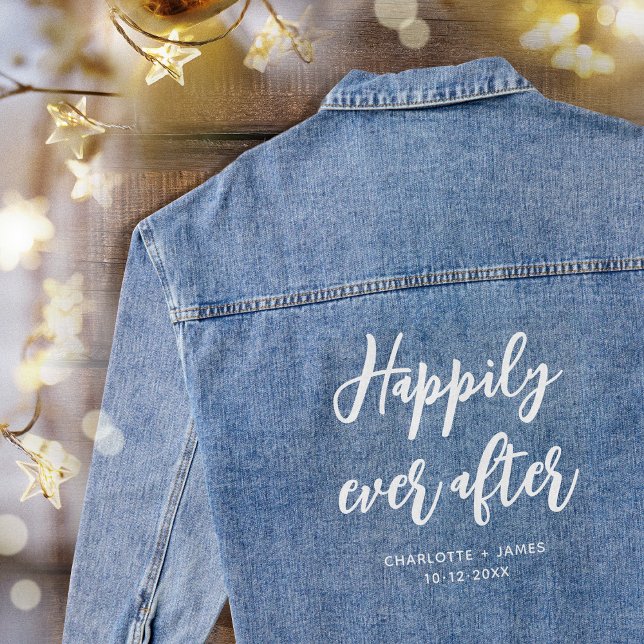 Happily ever After Wedding Personalized Denim Jacket (Creator Uploaded)