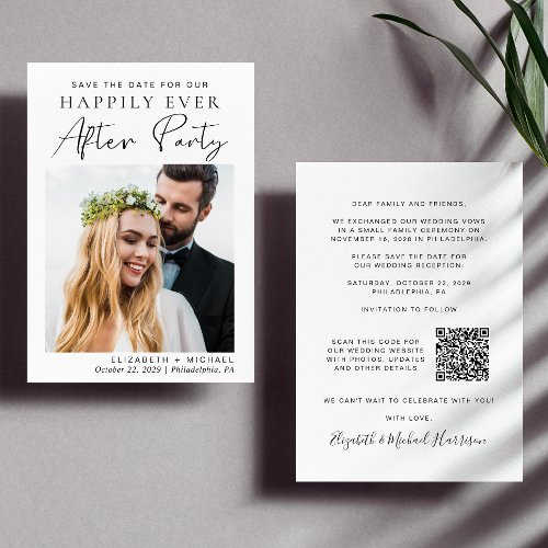 Happily Ever After Wedding Photo QR Code Reception Save The Date