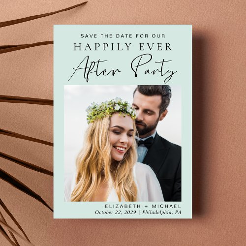 Happily Ever After Wedding Photo Reception Mint Save The Date