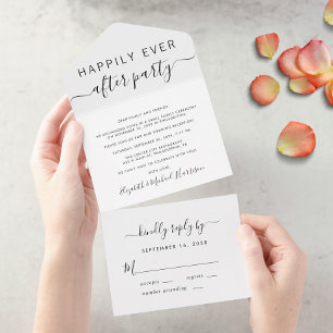 Happily Ever After Wedding Reception All In One Invitation