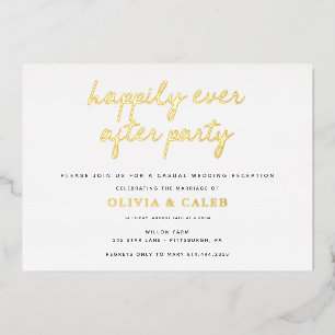 Happily Ever After Wedding Reception  Foil Invitation