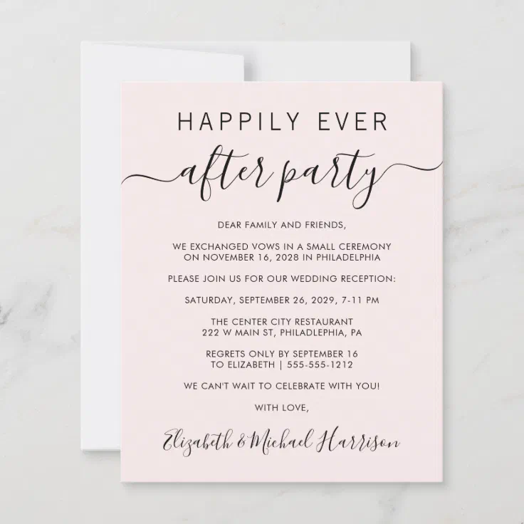 Happily Ever After Wedding Reception Invitation Zazzle