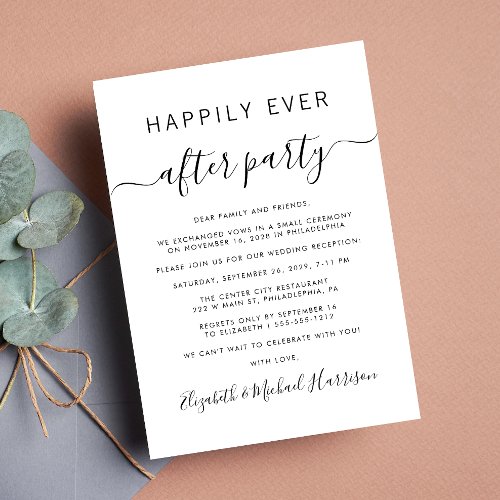 Happily Ever After Wedding Reception Invitation