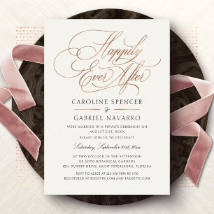 Happily Ever After Wedding Reception Invitation Foil Invitation