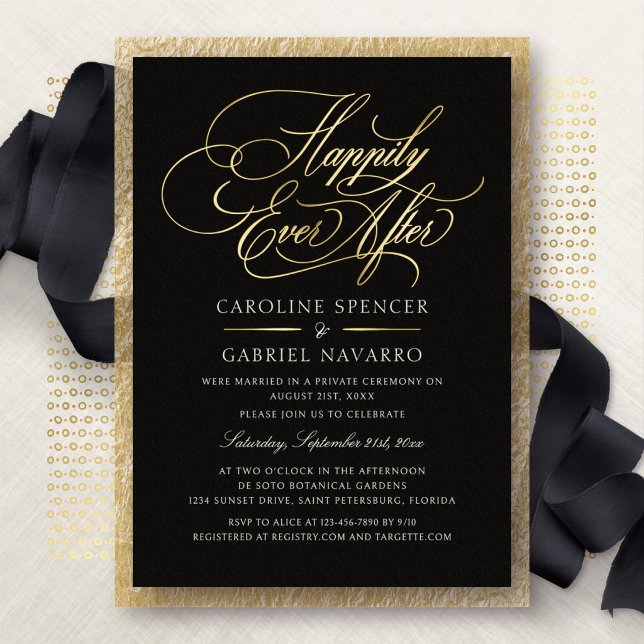 Happily Ever After Wedding Reception Invitation Foil Invitation (Creator Uploaded)