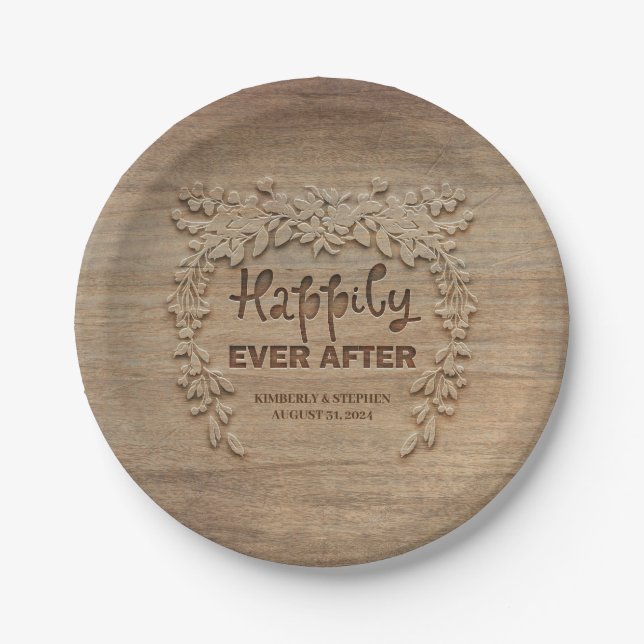 Happily Ever After Wedding Reception Paper Plates (Front)