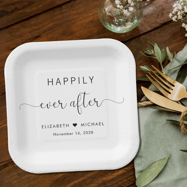 Happily Ever After Wedding Reception Paper Plates (Creator Uploaded)