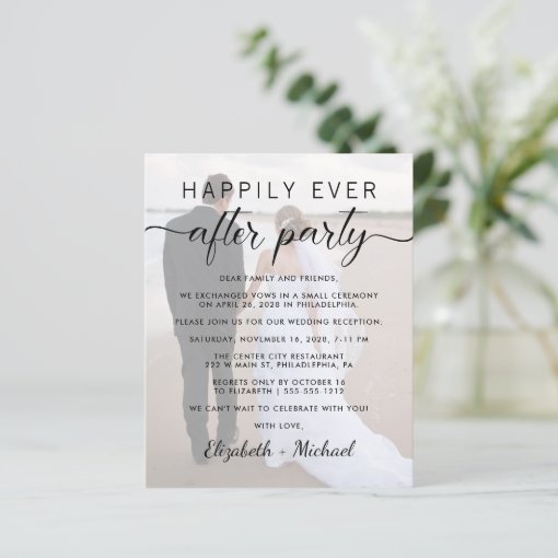 Happily Ever After Wedding Reception Photo Invite Zazzle