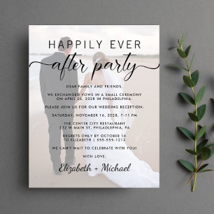 Happily Ever After Wedding Reception Photo Invite