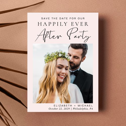 Happily Ever After Wedding Reception Photo Pink Save The Date
