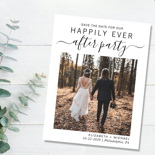 Happily Ever After Wedding Reception Save The Date Announcement Postcard