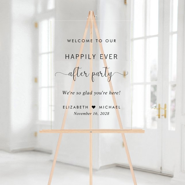 Happily Ever After Wedding Reception Welcome Acrylic Sign (Creator Uploaded)