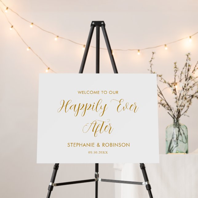 Happily Ever After Wedding Reception Welcome  Foam Board (In Situ (Stand))
