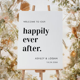 Happily Ever After Wedding Reception Welcome Sign