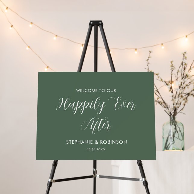 Happily Ever After Wedding Reception Welcome Sign (In Situ (Stand))
