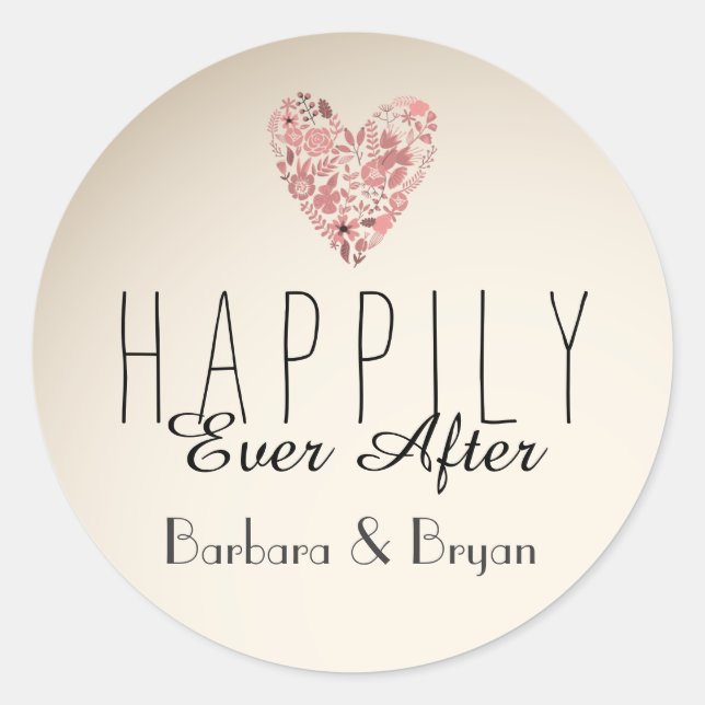 Happily Ever After Wedding Sticker (Front)
