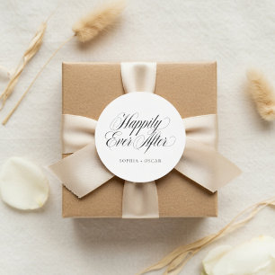 Happily Ever After Wedding Sticker Elegant Scrip