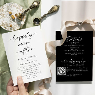 Happily Ever After Wedding Two-Sided Details Invitation