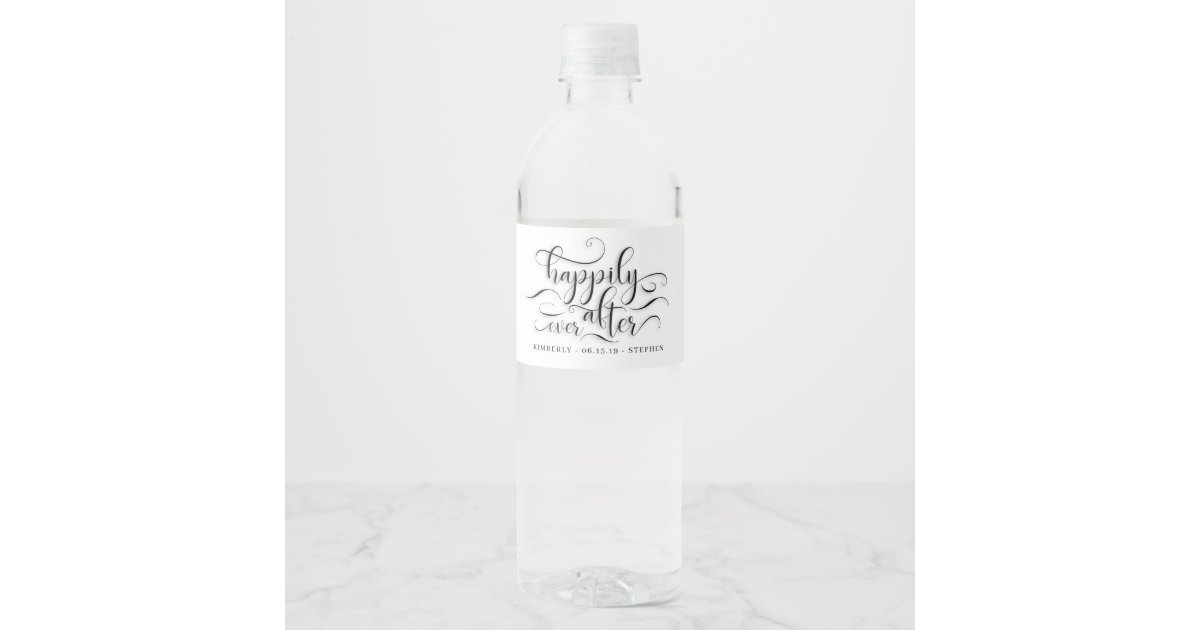 Happily Ever After Wedding Water Bottle Label | Zazzle.com