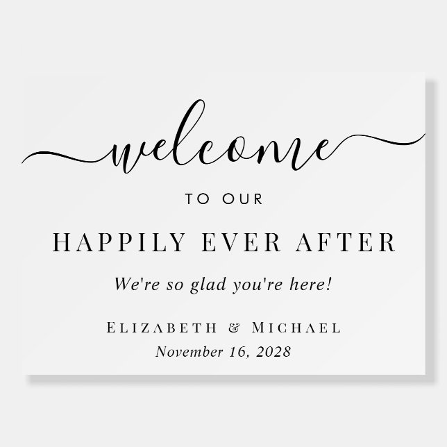 Happily Ever After Wedding Welcome Foam Board (Front)
