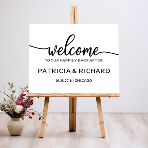 Happily Ever After Wedding Welcome Foam Board Sign