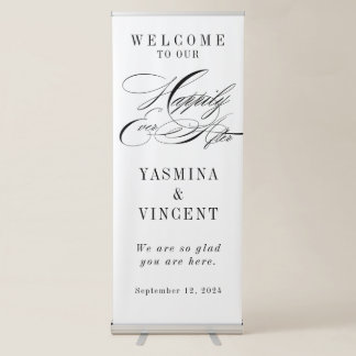 Happily Ever After Wedding Welcome Retractable Banner