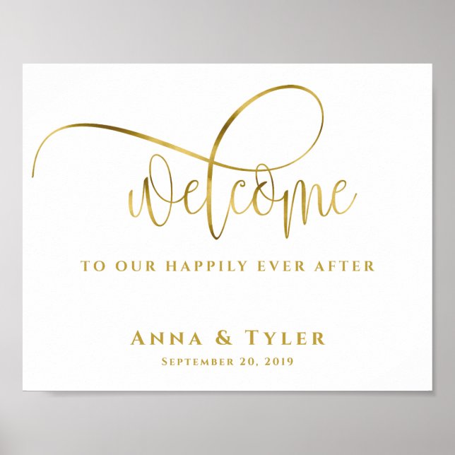 Happily Ever After  Wedding Welcome Sign (Front)