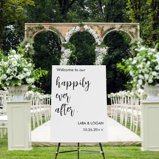 happily ever after wedding welcome sign