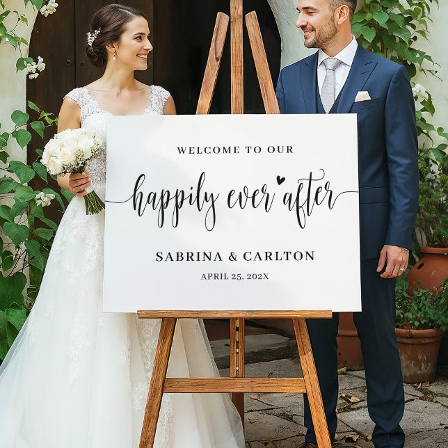Happily Ever After Wedding Welcome Sign Canvas (Creator Uploaded)