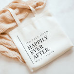 Happily Ever After Wedding Welcome Tote Bag<br><div class="desc">Prepare for your fairytale big day and send your honorable guests home with a fully customizable wedding giveaway "happily ever after" tote bags. This design features the bride and groom's name and acts as a sweet parting gift and thank you. This design can be used as a creative welcome package...</div>