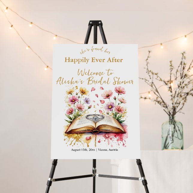 Happily Ever After Wildflower Bridal Shower Foam Board (In Situ (Stand))