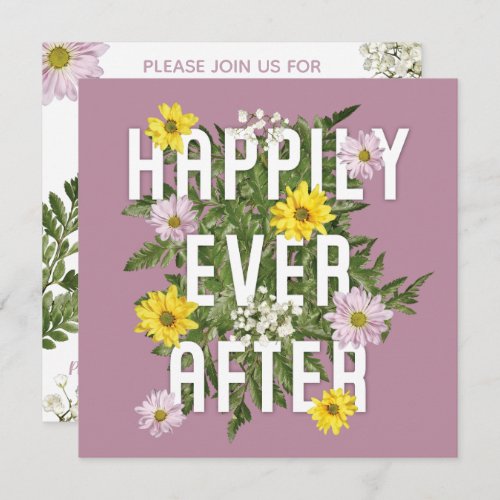 Happily Every After Dusty Rose Bridal Shower Invitation