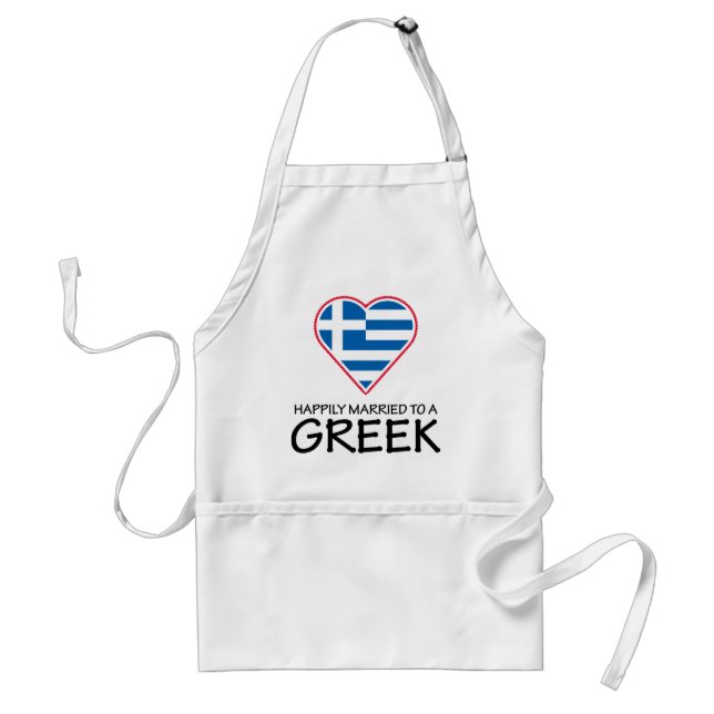Happily Married Greek Adult Apron (Front)