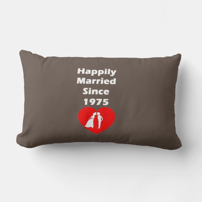 Happily Married Since 1975 Lumbar Pillow (Front)