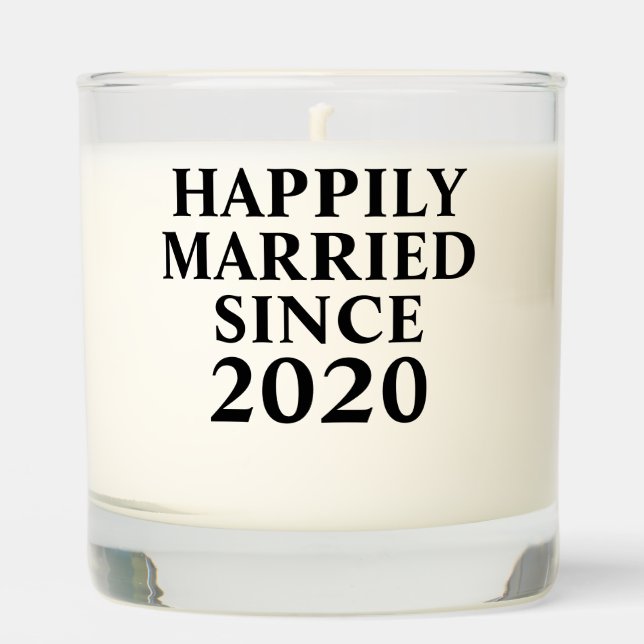 Happily Married Since Custom Couples Scented Candle (Front)