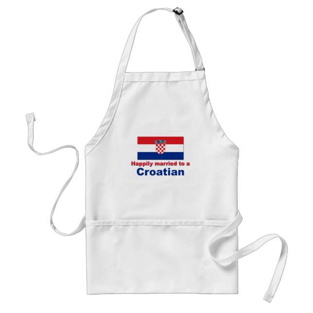 Happily Married To A Croatian Adult Apron (Front)