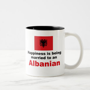 Happily Married To Albanian Two-Tone Coffee Mug