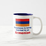 Happily Married To An Armenian Two-tone Coffee Mug at Zazzle
