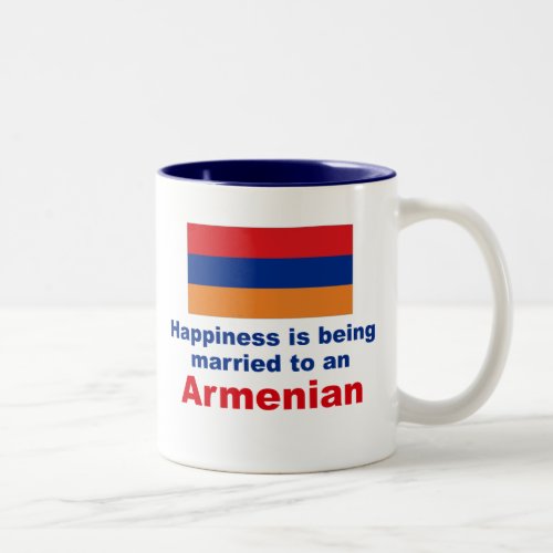 Happily Married To An Armenian Two_Tone Coffee Mug