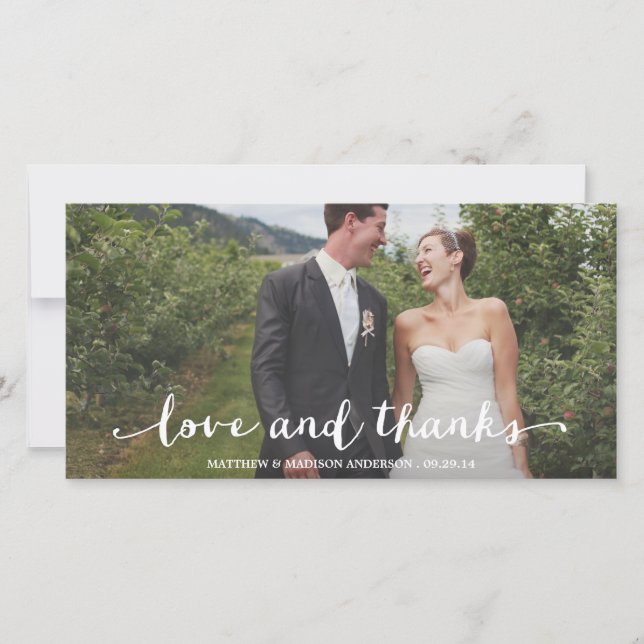Happily Married | Wedding Thank You Photo Card (Front)