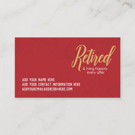 Happily Retired Business Cards