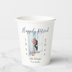 happily retired photo 19XX-20XX YEARS OF SERVICE P Paper Cups