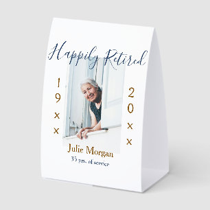 happily retired photo 19XX-20XX YEARS OF SERVICE P Paper Table Tent