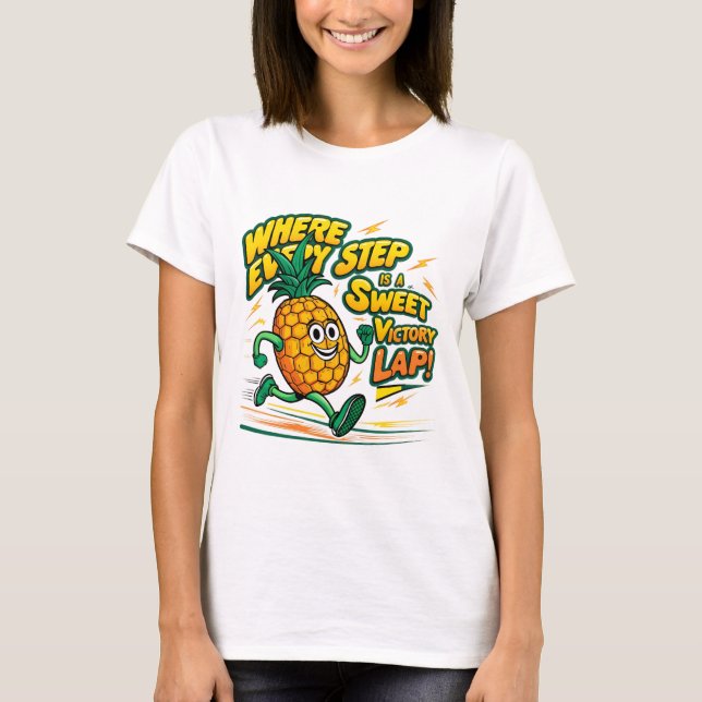 Happily Running pineapple T-Shirt (Front)