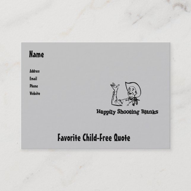 Happily Shooting Blanks Business Card (Front)