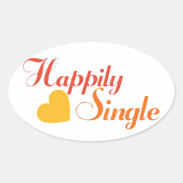 Happily SIngle Oval Sticker (Front)