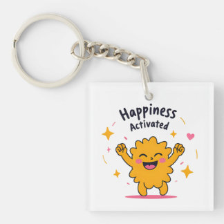 Happiness Activated – Cute Doodle Joy Character Keychain